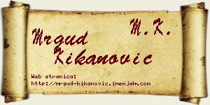 Mrgud Kikanović vizit kartica